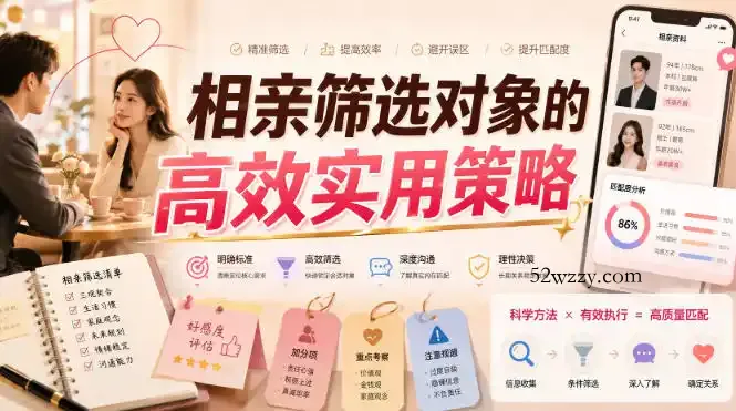 付费文章：相亲筛选对象的高效实用策略-微众资源