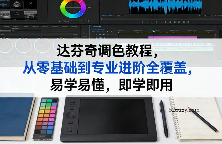 达芬奇调色教程，从零基础到专业进阶全覆盖，易学易懂，即学即用-微众资源