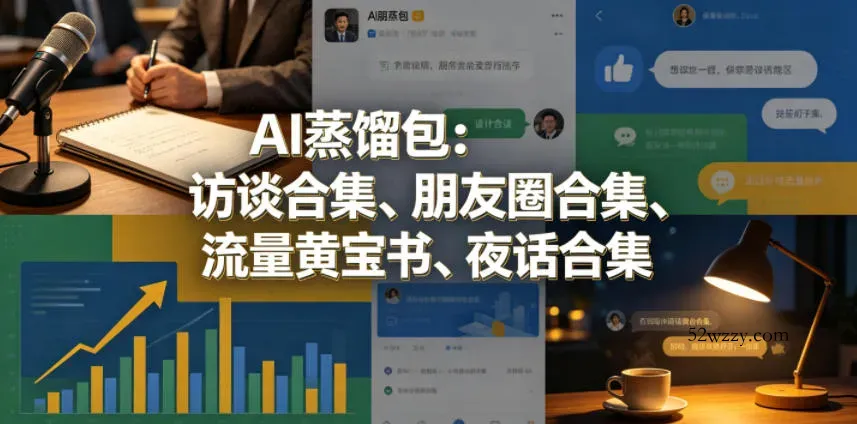 AI蒸馏包：访谈合集、朋友圈合集、流量黄宝书、夜话合集【文档】-微众资源