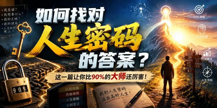 付费文章：如何找对人生密码的答案？这一篇让你比90%的大师还厉害！-微众资源