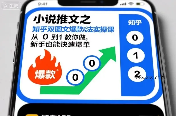 小说推文之知乎双图文爆款玩法实操课，从0到1教你做，新手也能快速爆单-微众资源