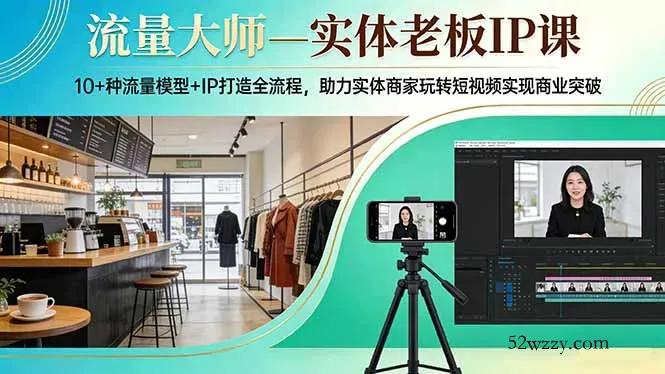 流量大师—实体老板IP课：10+种流量模型+IP打造全流程，助力实体商家玩转短视频实现商业突破-微众资源