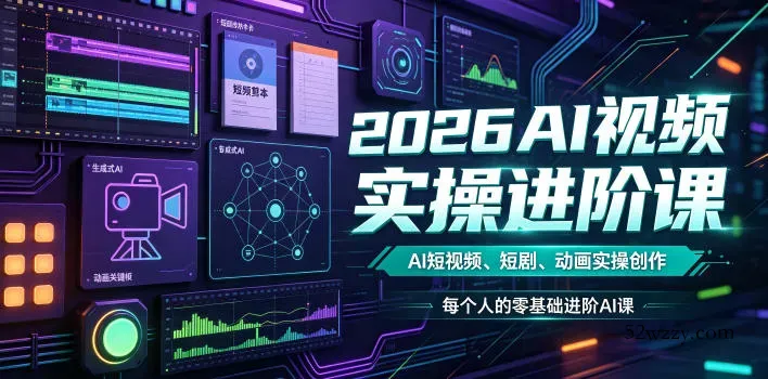 2026AI视频实操进阶课，AI短视频、短剧、动画实操创作，每个人的零基础进阶ai课-微众资源