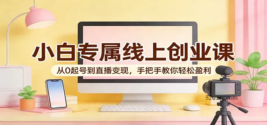 小白专属线上创业课：从0起号到直播变现，手把手教你轻松盈利-微众资源