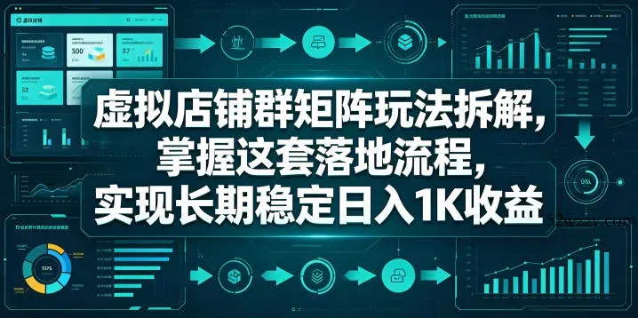 虚拟店铺群矩阵玩法拆解，掌握这套落地流程，实现长期稳定日入1K收益【揭秘】-微众资源
