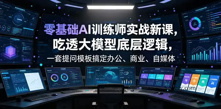 零基础AI训练师实战课,吃透大模型底层逻辑,一套提问模板搞定办公、商业、自媒体、设计、生活全场景AI落地应用