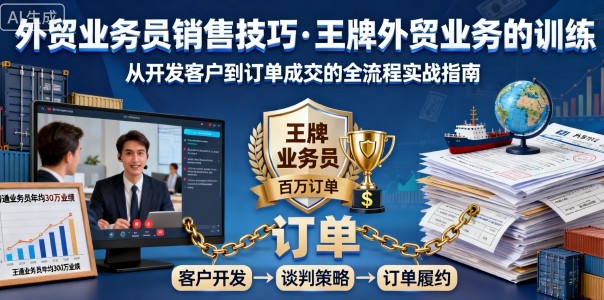 外贸业务员销售技巧，王牌外贸业务的训练-微众资源