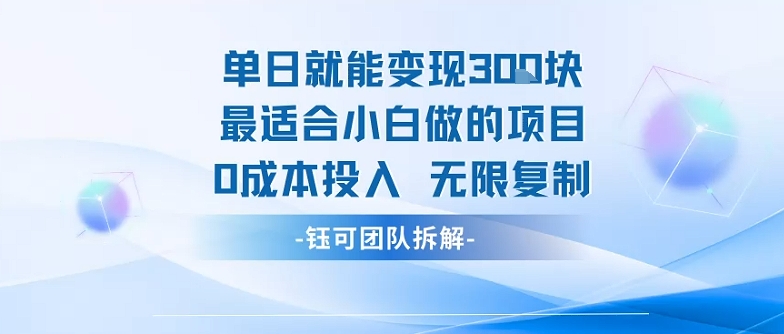 单日就能变现3张最适合小白做的项目0成本投入 无限复制-微众资源