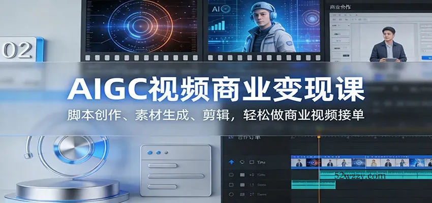 AIGC视频商业变现课：脚本创作、素材生成、剪辑，轻松做商业视频接单-微众资源