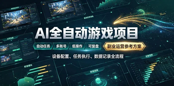 AI全自动游戏躺賺副业：日入几百，稳定运行三年的项目！【揭秘】-微众资源