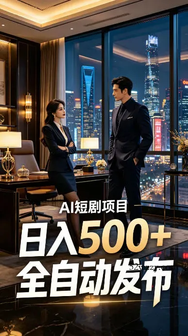 快手AI短剧自动发布，矩阵批量运营变现，轻资产副业项目，日入500+【揭秘】-微众资源