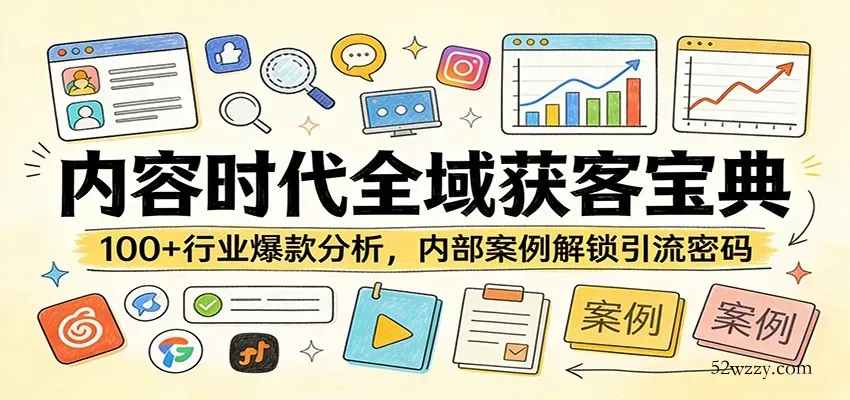 内容时代全域获客宝典：100+行业爆款分析，内部案例解锁引流密码-微众资源