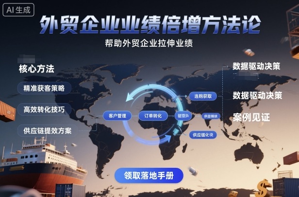 外贸企业业绩倍增方法论，帮助外贸企业拉伸业绩-微众资源