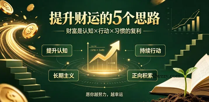 付费文章：提升财运的5个思路——财富是认知x行动x习惯的复利，愿你越努力，越幸运-微众资源