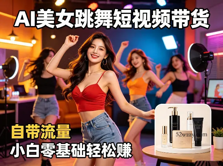 AI美女跳舞短视频带货：自带流量，小白零基础轻松賺，详细拆解-微众资源