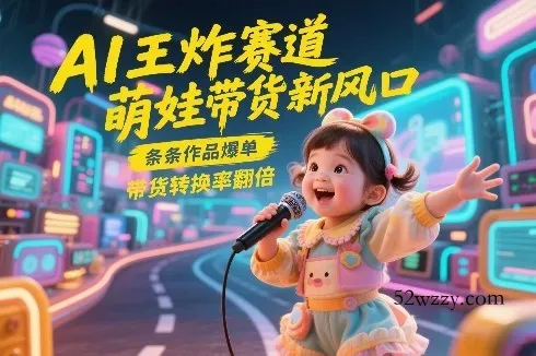AI王炸赛道，萌娃带货新风口，条条作品爆单，带货转换率翻倍，核心逻辑拆解-微众资源