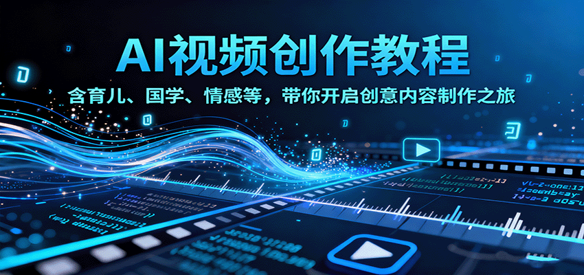 AI视频创富课，含育儿、国学、情感等，带你开启创意内容制作之旅-微众资源
