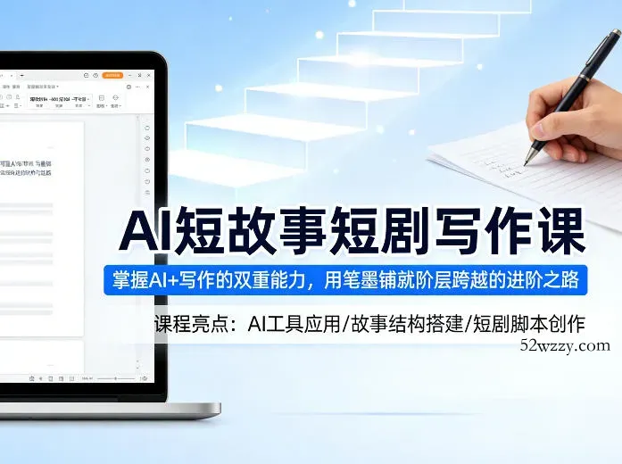 AI短故事短剧写作课，掌握AI+写作的双重能力，用笔墨铺就阶层跨越的进阶之路-微众资源