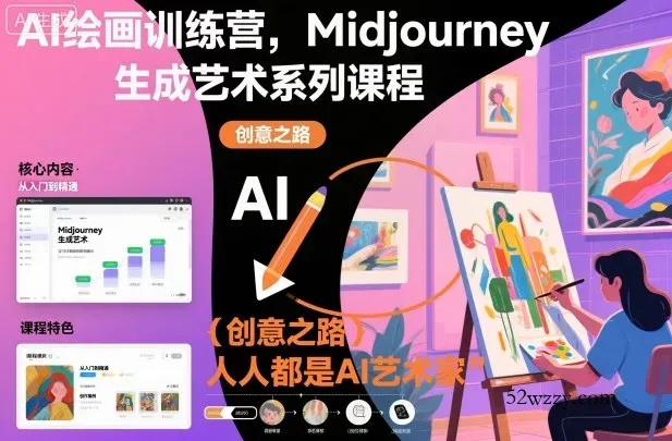 AI绘画训练营，Midjourney生成艺术系列课程，人人都是AI艺术家-微众资源