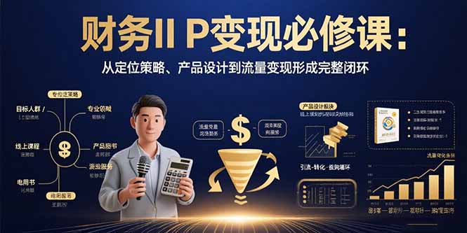 财务IP变现必修课：从定位策略、产品设计到流量变现形成完整闭环-微众资源