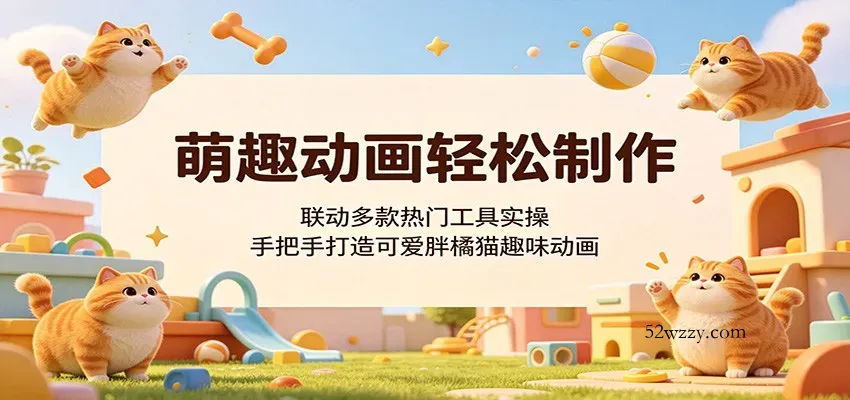 萌趣动画轻松制作，联动多款热门工具实操，手把手打造可爱胖橘猫趣味动画-微众资源