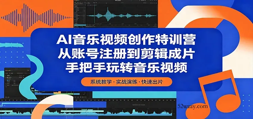 AI音乐视频创作特训营：从账号注册到剪辑成片，手把手玩转音乐视频-微众资源