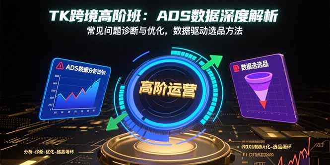 TK跨境高阶班：ADS数据深度解析，常见问题诊断与优化，数据驱动选品方法-微众资源