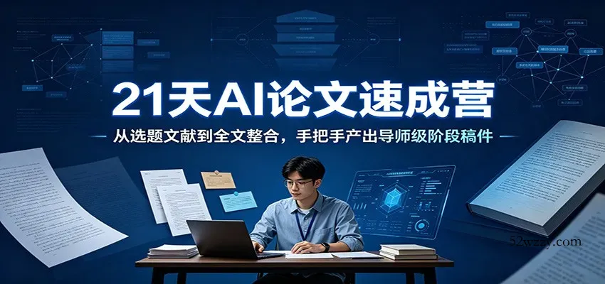 21天AI论文速成营：从选题文献到全文整合，手把手产出导师级阶段稿件-微众资源