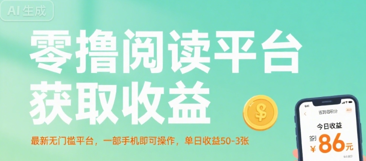 零撸阅读平台获取收益，最新无门槛平台，一部手机即可操作，单日收益50-3张【揭秘】-微众资源