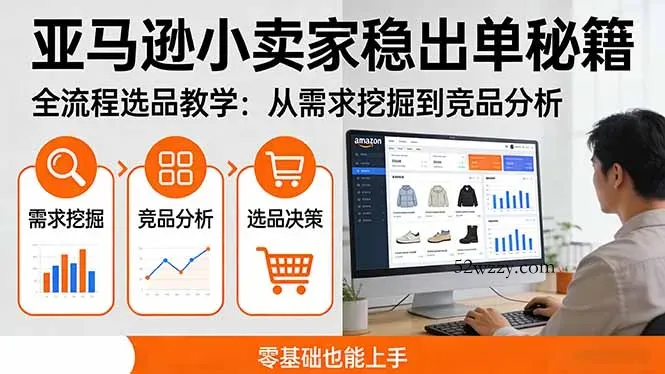 亚马逊小卖家稳出单秘籍：全流程选品教学，从需求挖掘到竞品分析，零基础也能上手-微众资源