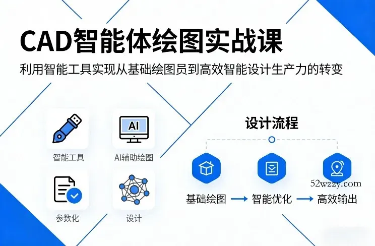 CAD智能体绘图实战课，利用智能工具，实现从基础绘图员到高效智能设计生产力的转变-微众资源