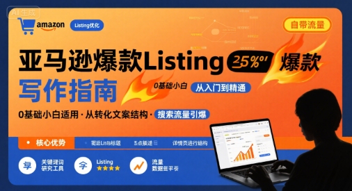 亚马逊爆款Listing写作方法，亚马逊0基础小白也能写爆款自带流量的Listing-微众资源