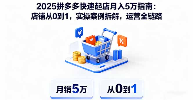 2025拼多多快速起店月入5万指南：店铺从0到1，实操案例拆解，运营全链路-微众资源